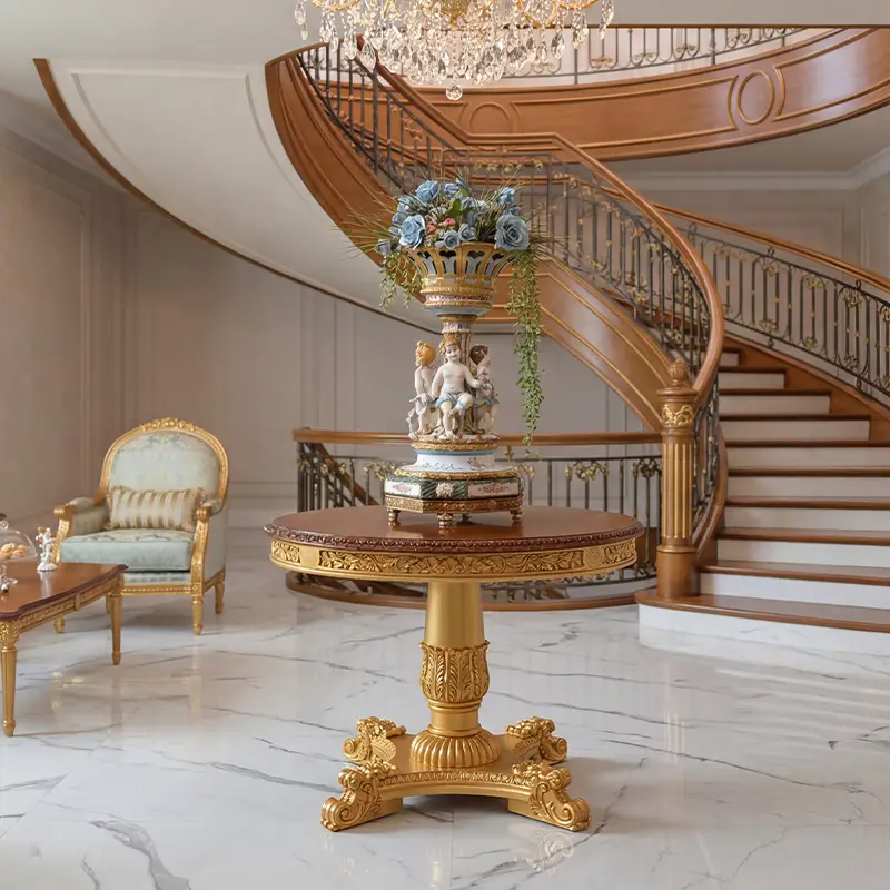 classic design entrance and foyer Table solid wood  luxury house ambient