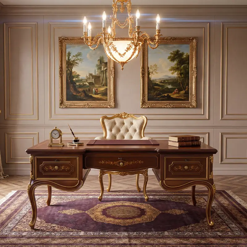 Luxury design classic Italian office desk in a vintage interior design office