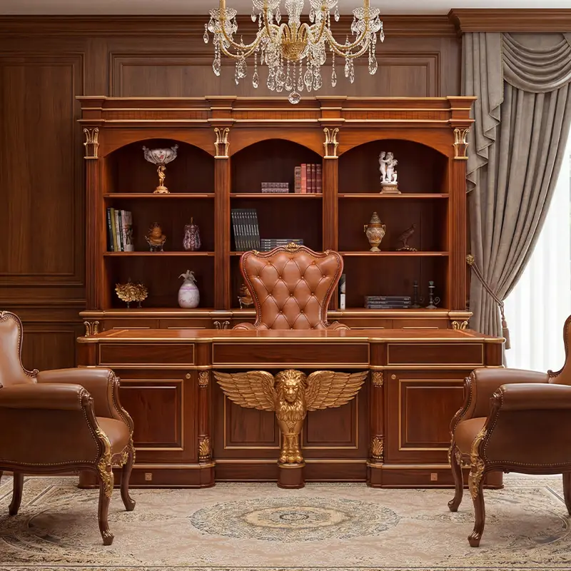 Classic luxury vintage design office desk made in Italy - luxury design office furniture