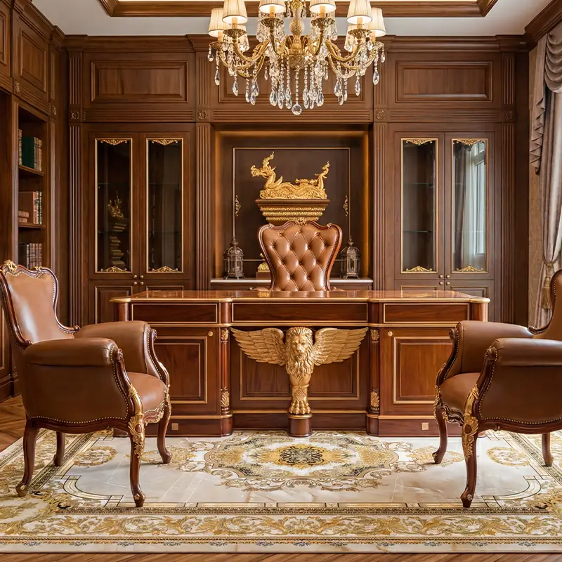 Classic luxury vintage design office desk made in Italy - luxury design office furniture