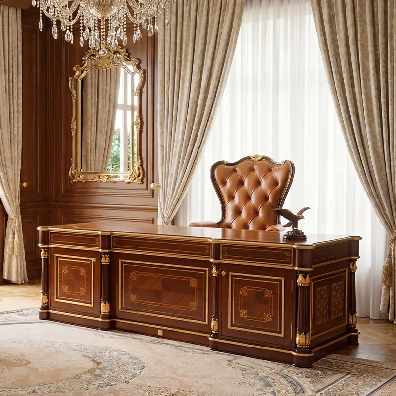 Classic luxury vintage design office desk made in Italy - luxury design office furniture