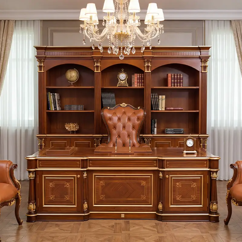 Classic luxury vintage design office desk made in Italy - luxury design office furniture