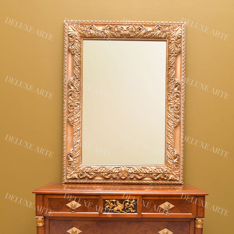 classic wooden square mirror