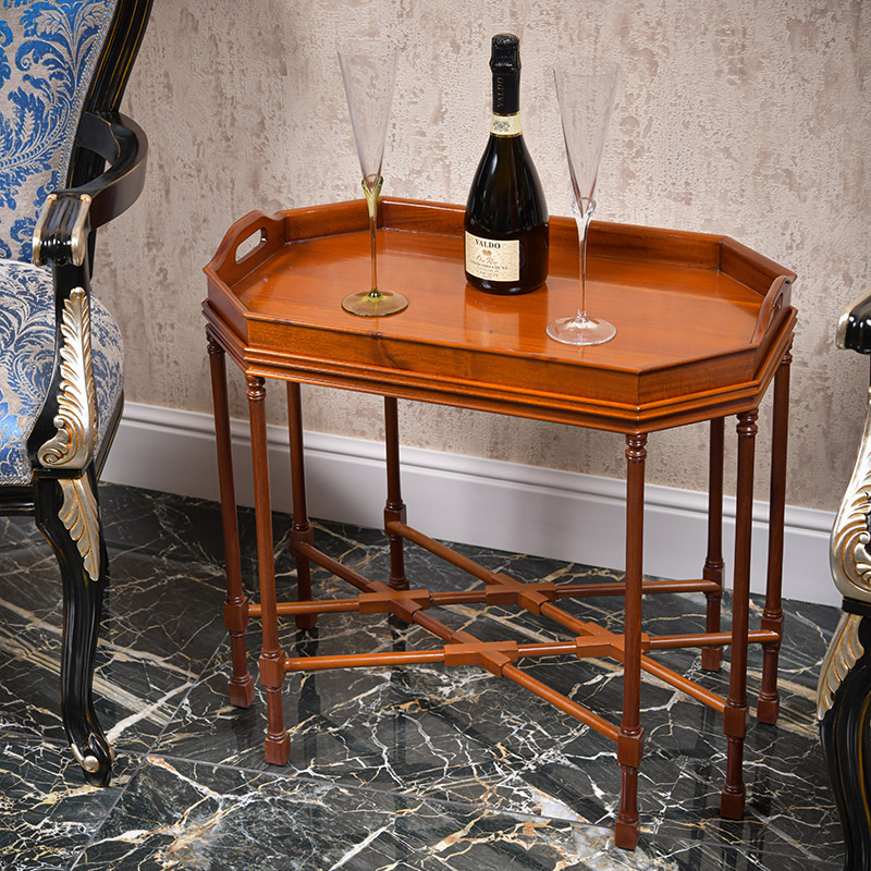 wooden side table wine cart