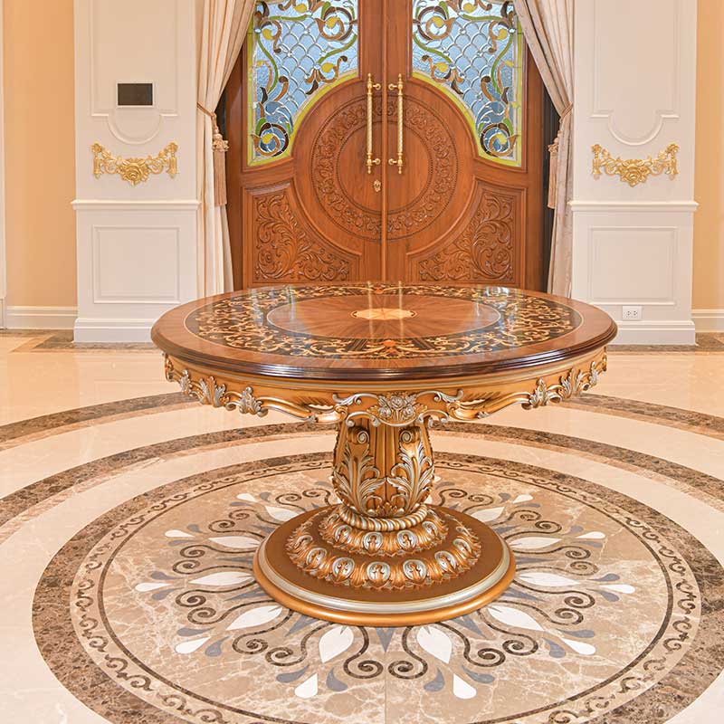 classic round foyer table