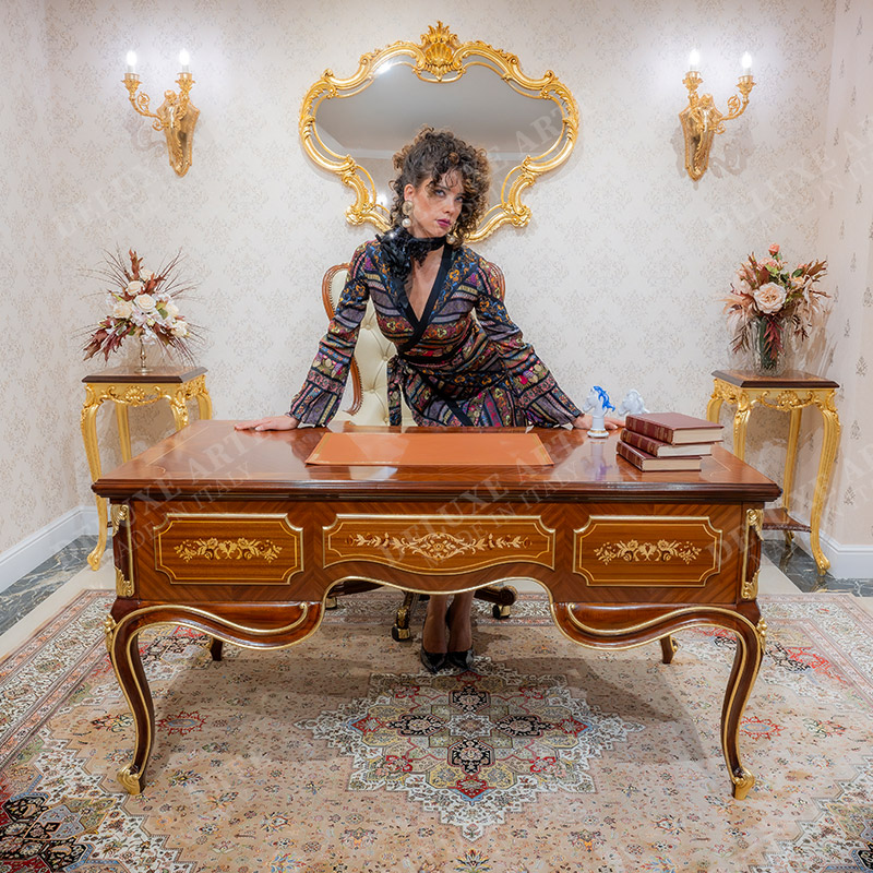 Italian classic luxury office desk deluxe arte