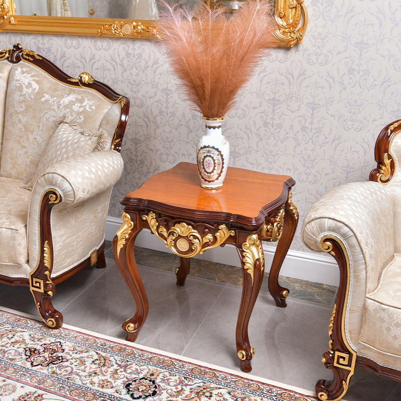 Princess design side table in Natural wood color with top solid wood