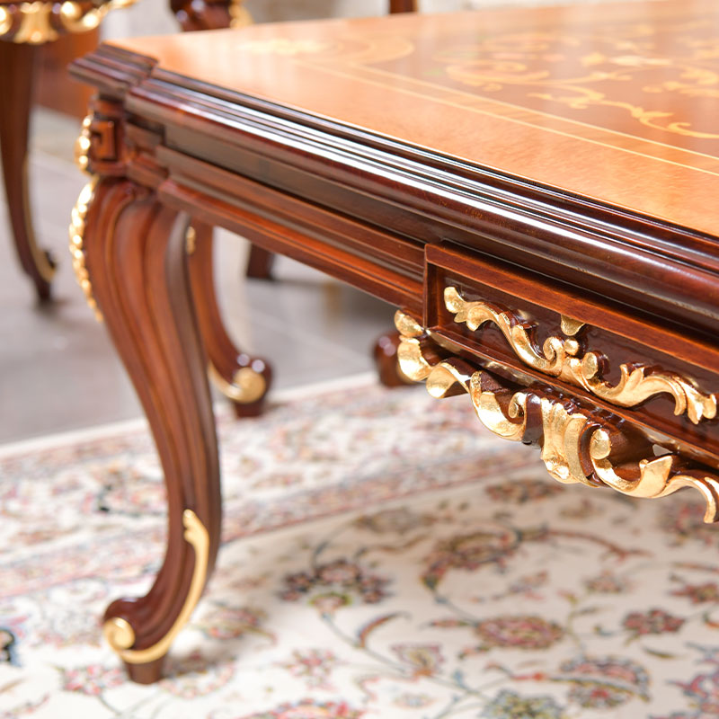 Classic design square shape coffee table with top Inlay