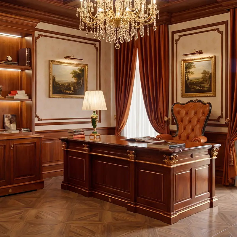 Classic luxury vintage design office desk made in Italy - luxury design office furniture
