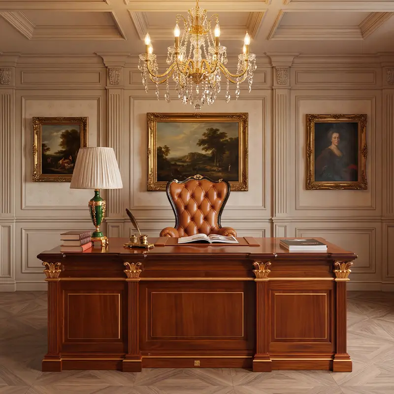 Classic luxury vintage design office desk made in Italy - luxury design office furniture