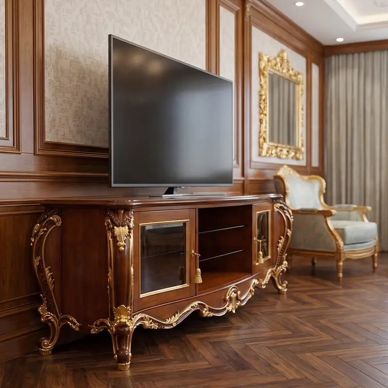 Tv Stand classic luxury design Handcrafted in Italy by Deluxe Arte