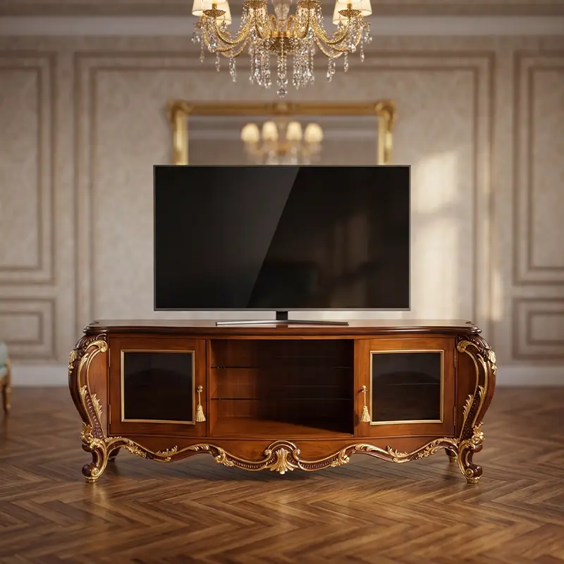Tv Stand classic luxury design Handcrafted in Italy by Deluxe Arte