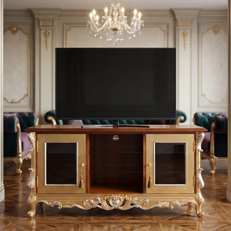 Tv Stand classic luxury design Handcrafted in Italy by Deluxe Arte