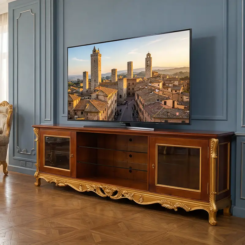Tv Stand classic luxury design Handcrafted in Italy by Deluxe Arte