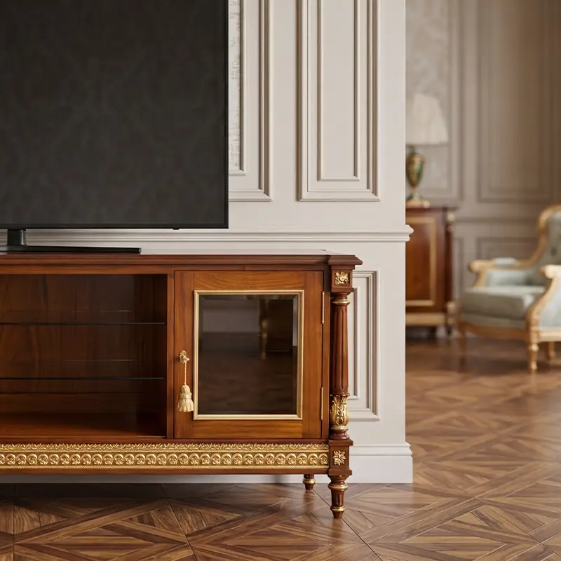 Tv Stand classic luxury design Handcrafted in Italy by Deluxe Arte