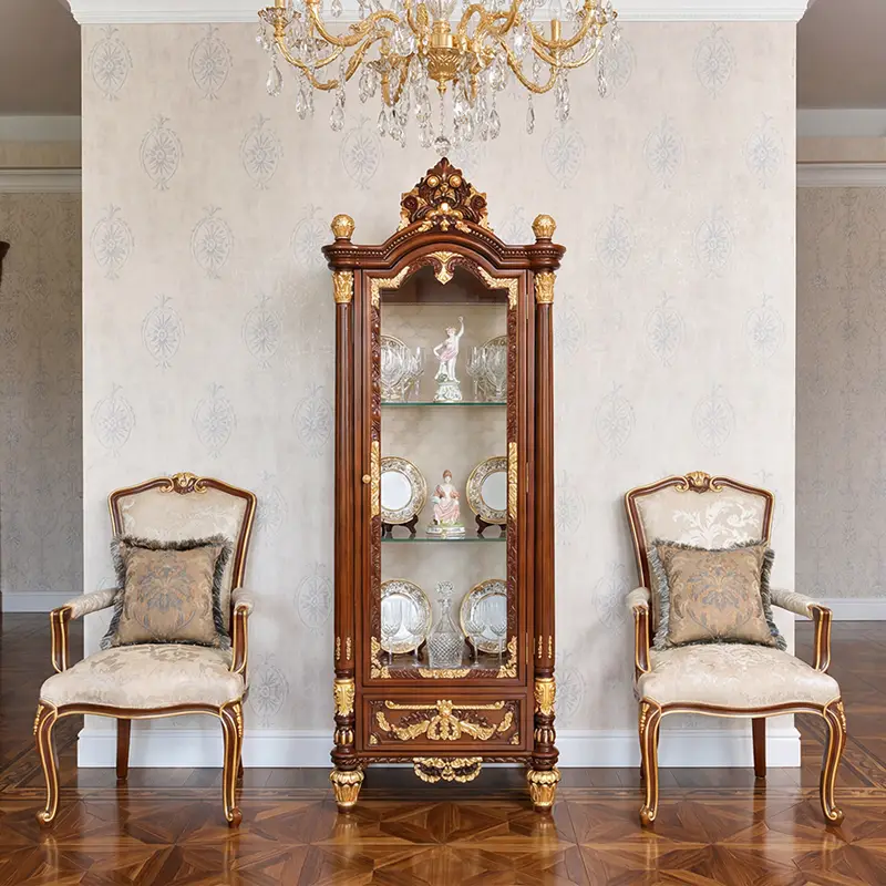 luxury classic design wooden showcase made in Italy