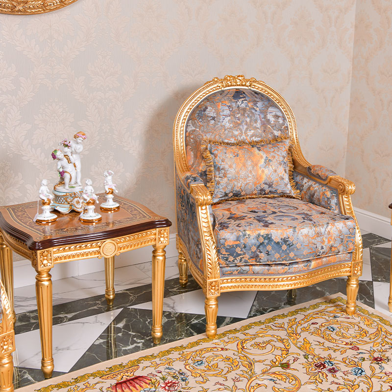 Classic Italian Armchair  gold finishing color
