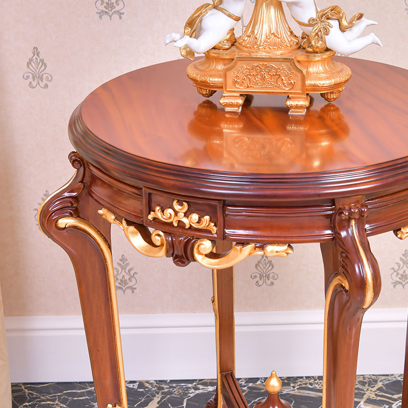 Classic Luxury design wooden round shape Side Table