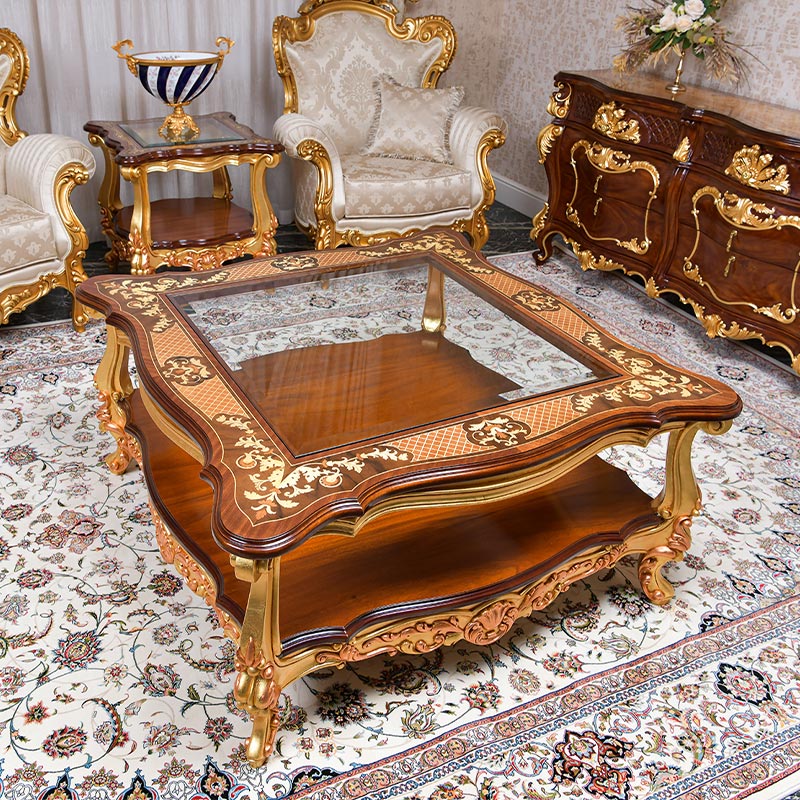 Classic Italian square coffee table