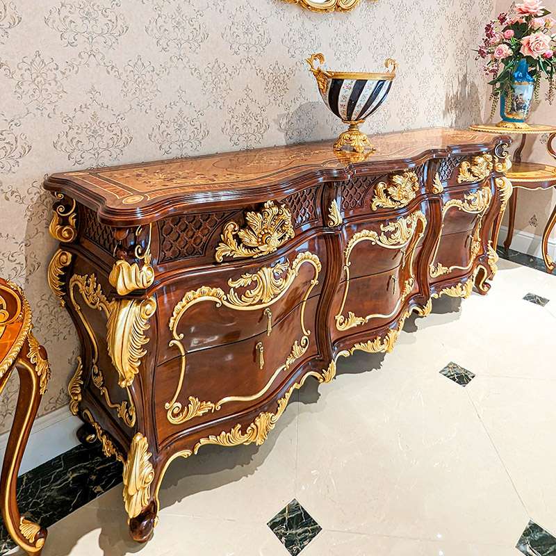 Classic luxury wooden sideboard made in Italy - Wooden dish case- Wooden Sideboard