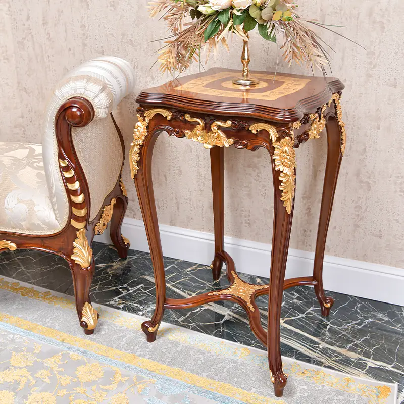 Classic Luxury Design Wooden Side Table model Siena by Deluxe Arte