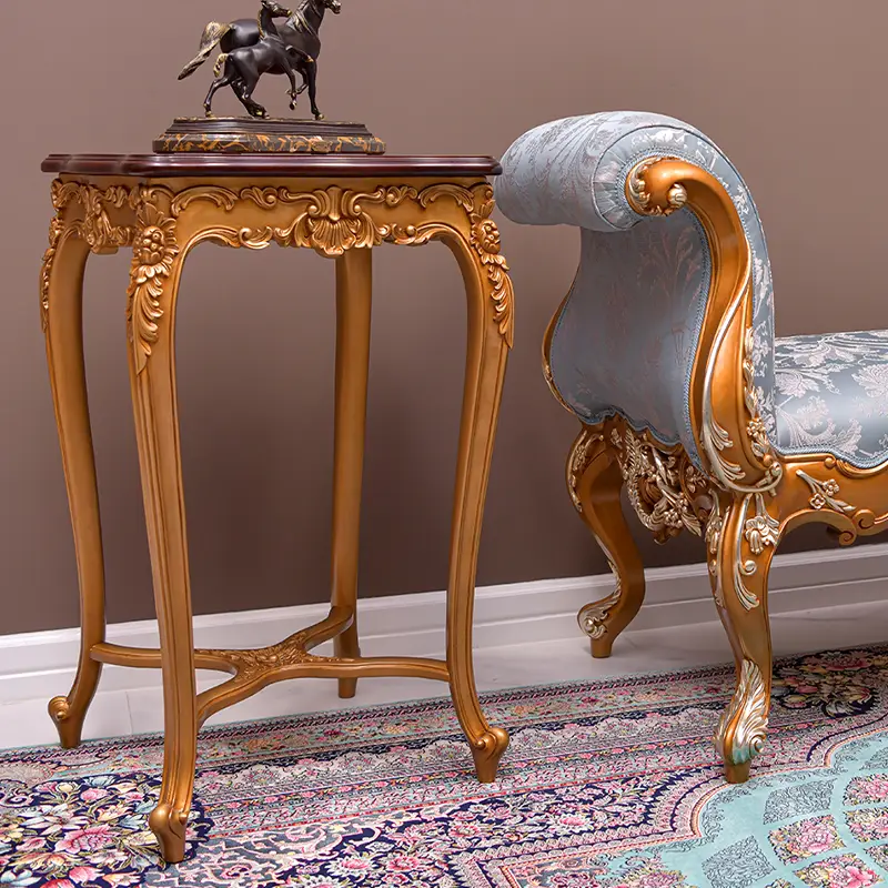 Classic Luxury Design Wooden Side Table model Siena by Deluxe Arte